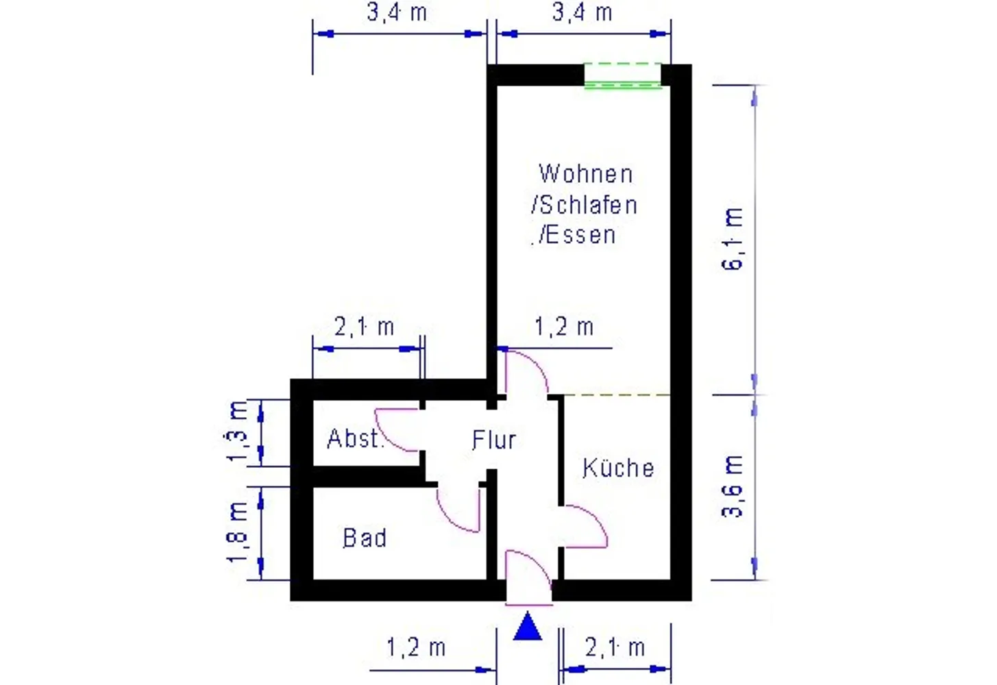 1 Zimmer Wohnung mit 43 m² in Magdeburg – Bild 3