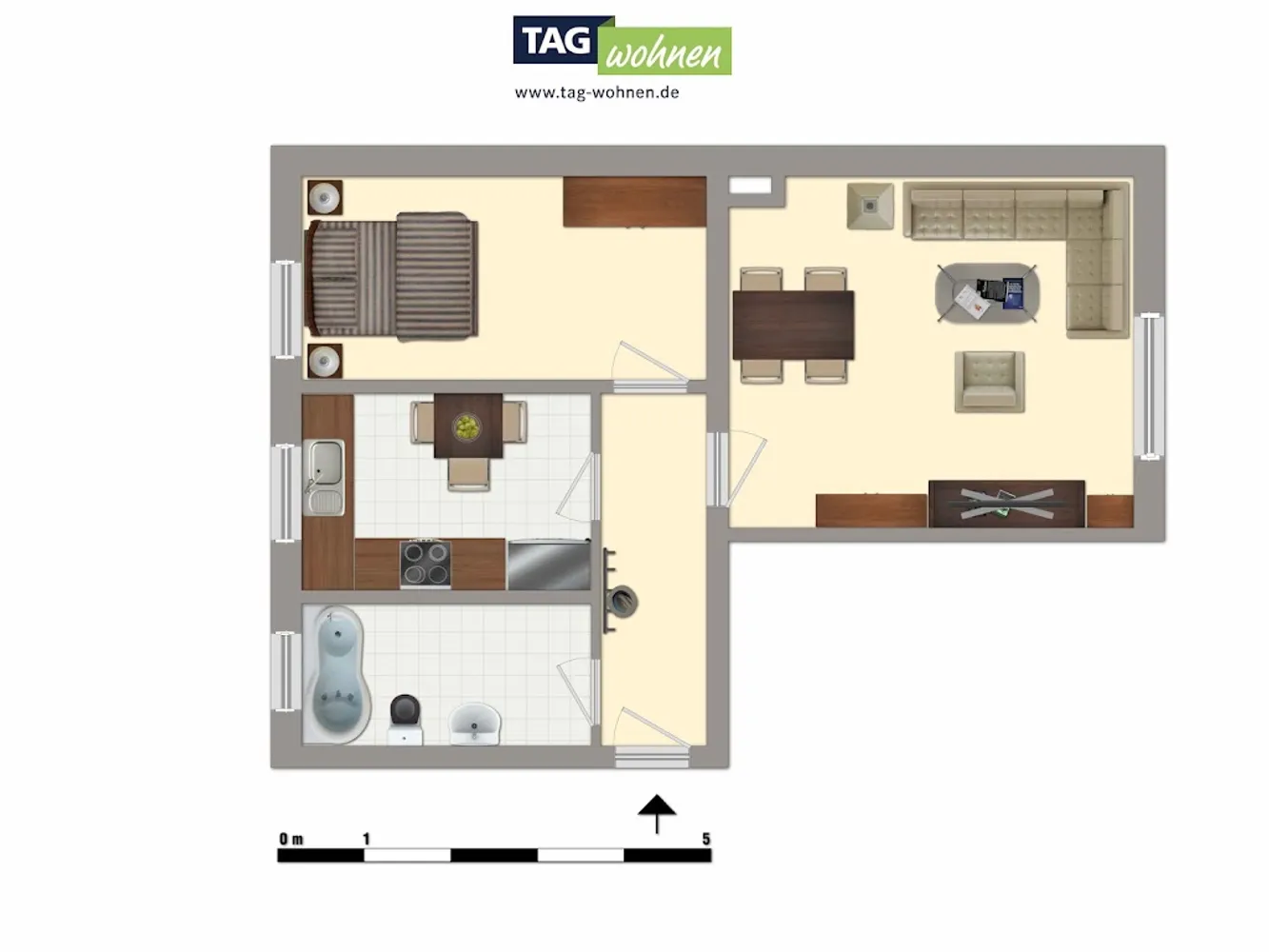2 room apartment with 42 m² in Zeitz – Photo 3