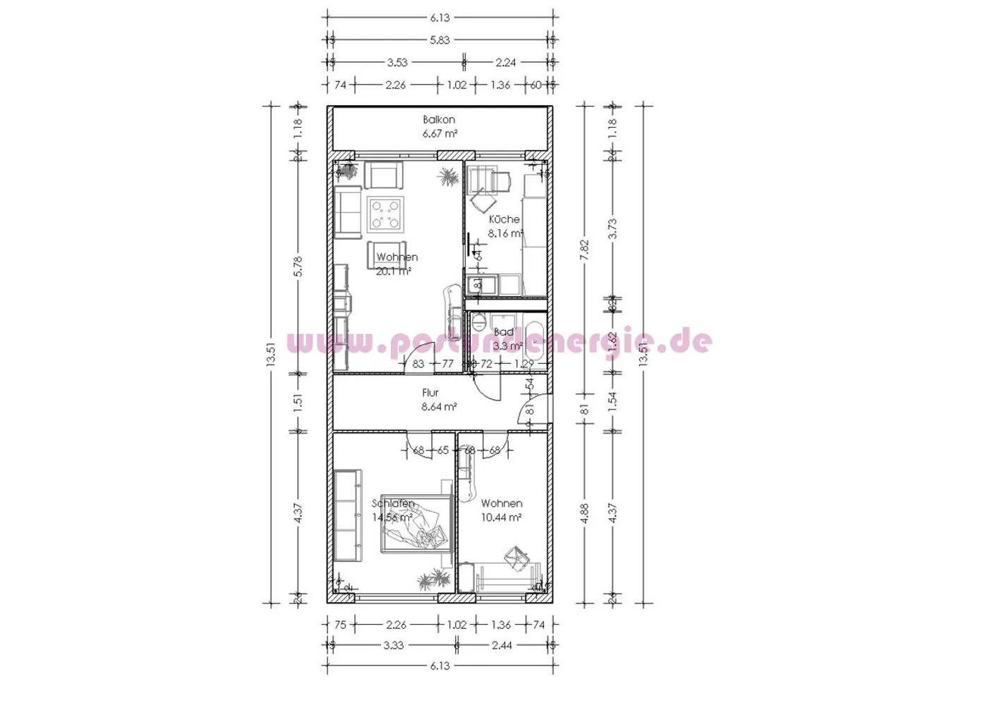 3 Zimmer Wohnung mit 69 m² in Magdeburg – Bild 2
