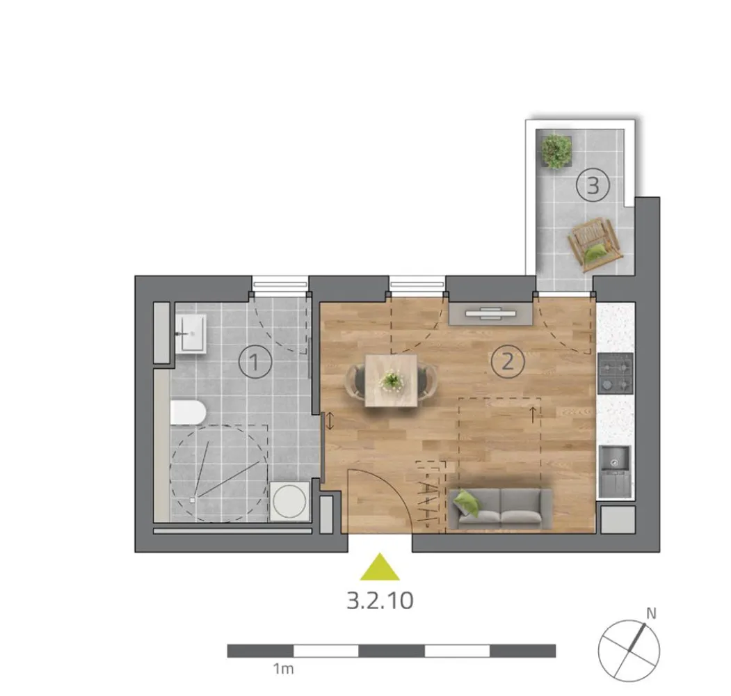 1 Zimmer Wohnung mit 27 m² in Mainz – Bild 1