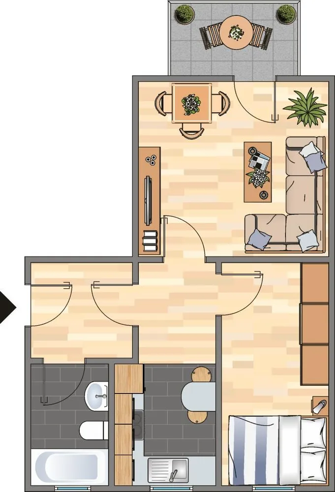 2 Zimmer Wohnung mit 44 m² in Hannover – Bild 4