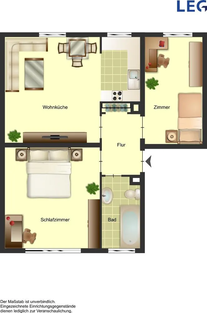 3 Zimmer Wohnung mit 52 m² in Duisburg – Bild 3
