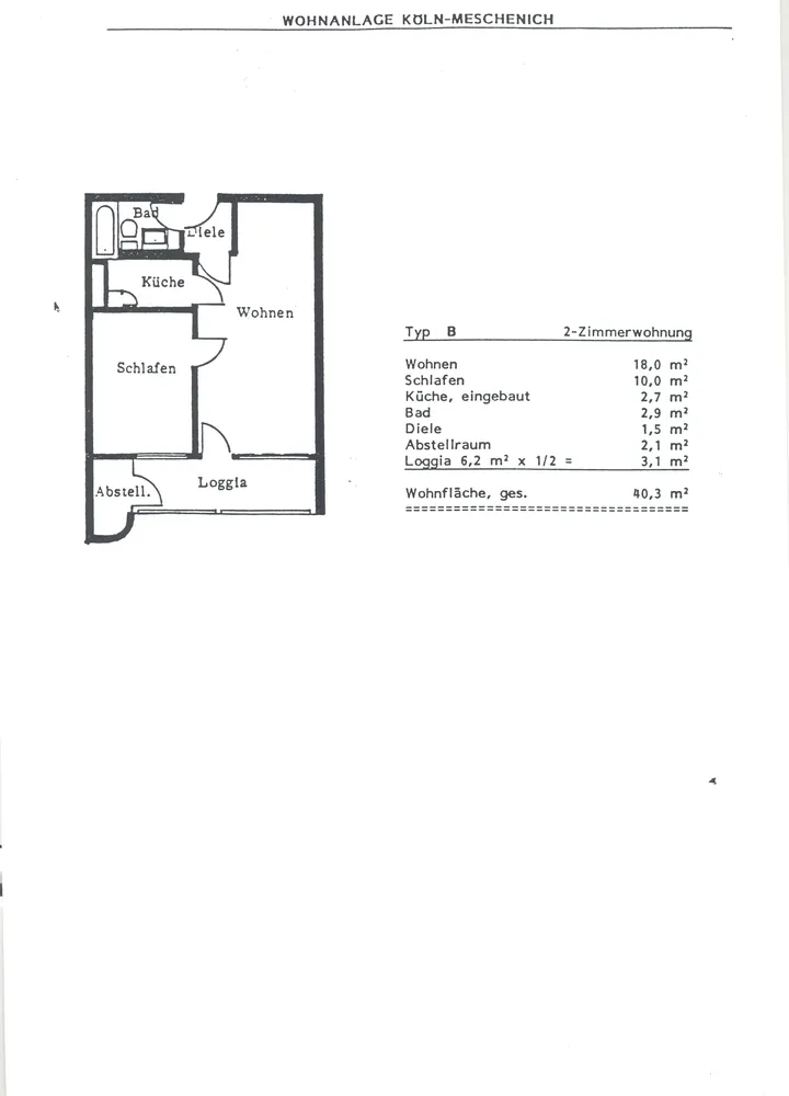 2 Zimmer Wohnung mit 40 m² in Köln – Bild 2