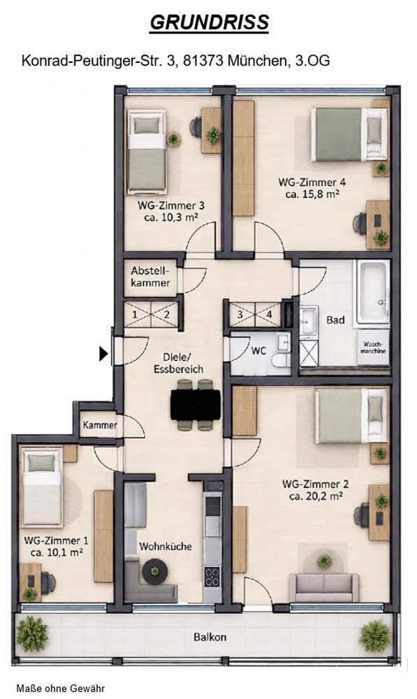 4 Zimmer Wohnung mit 94 m² in München – Bild 2