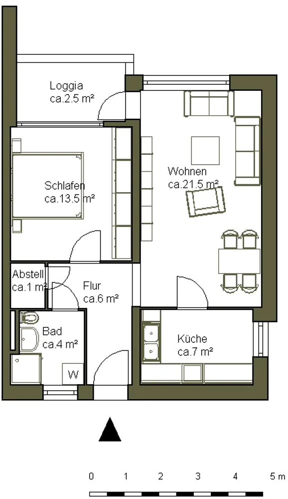 2 room apartment with 55 m² in Hanover – Photo 5