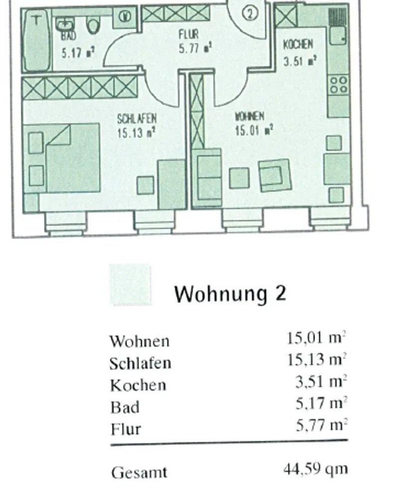 2 Zimmer Wohnung mit 45 m² in Leipzig – Bild 9