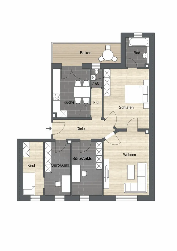 5 Zimmer Wohnung mit 105 m² in Freiburg im Breisgau – Bild 2
