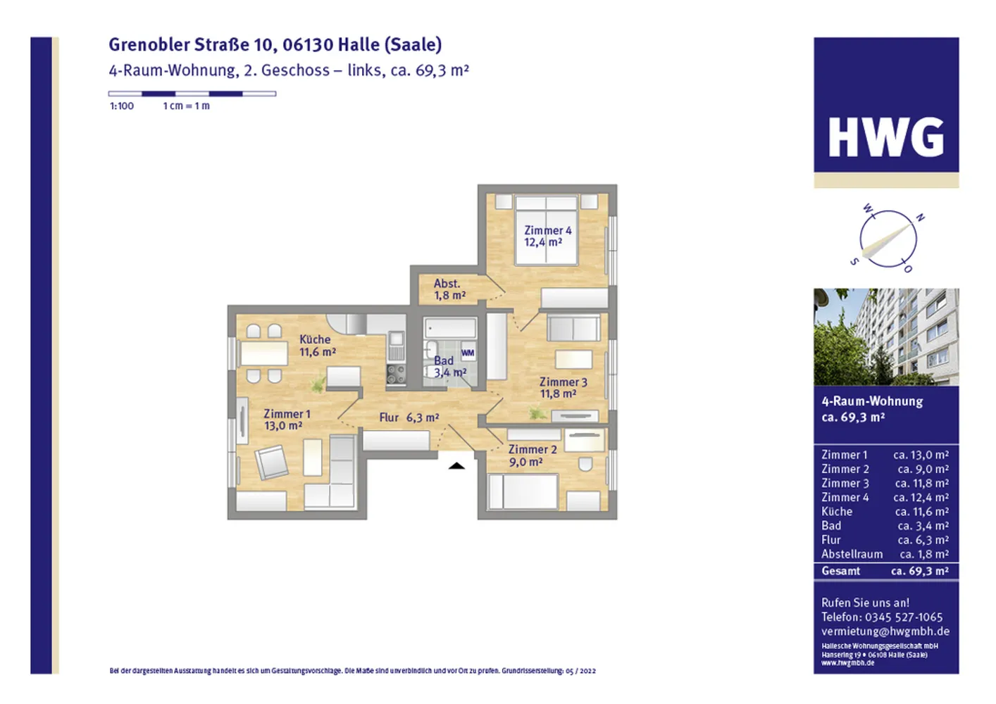 4 Zimmer Wohnung mit 68 m² in Halle (Saale) – Bild 6