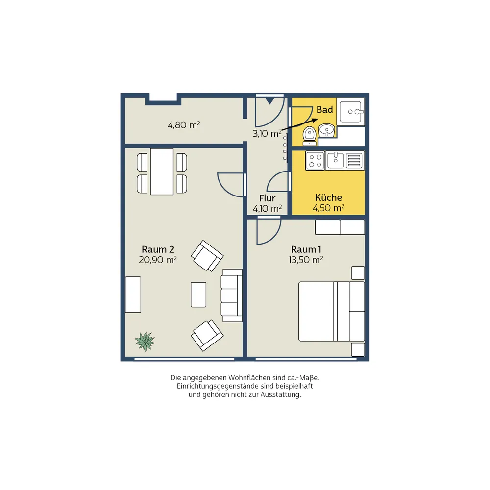2 Zimmer Wohnung mit 50 m² in Leipzig – Bild 3