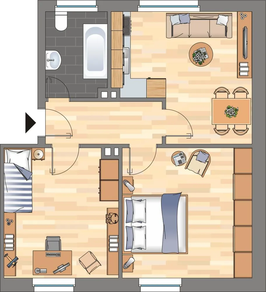 2 Zimmer Wohnung mit 55 m² in Herne – Bild 1
