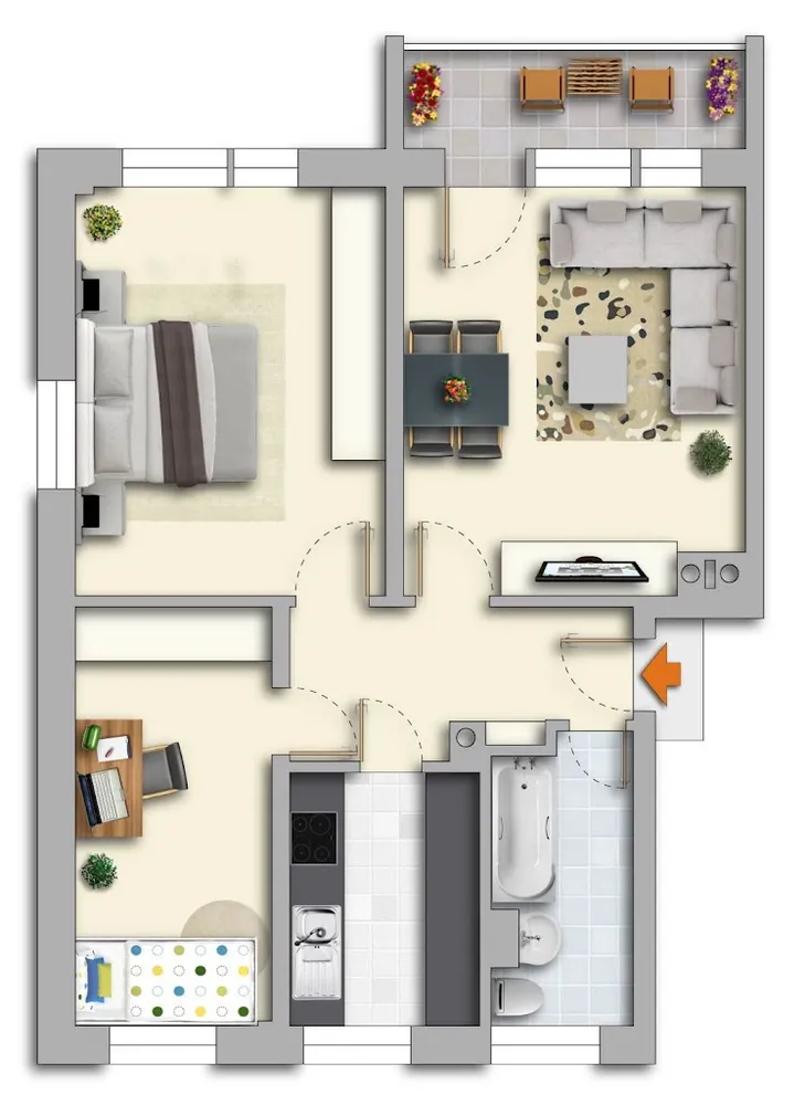 3 room apartment with 59 m² in Chemnitz – Photo 3