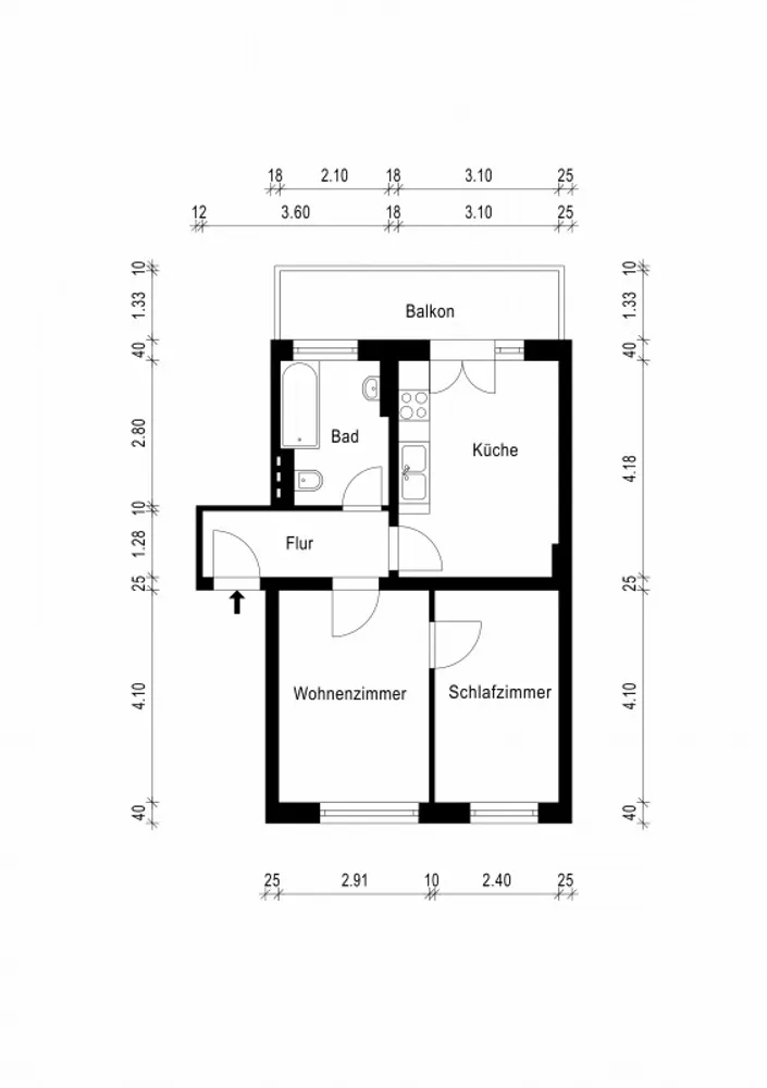 2 Zimmer Wohnung mit 48 m² in Magdeburg – Bild 3