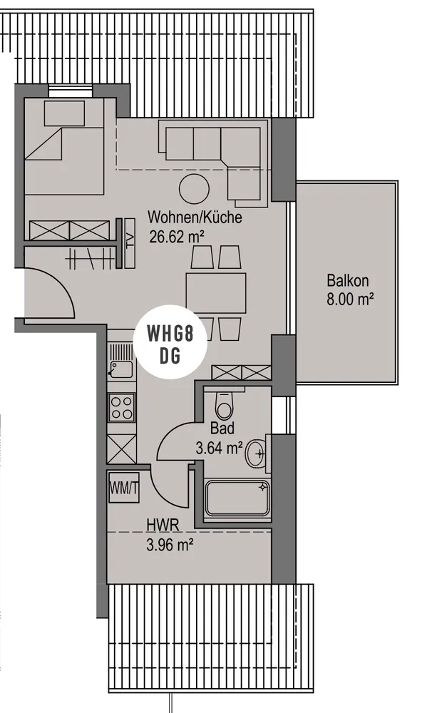2 room apartment with 38 m² in Oldenburg – Photo 5