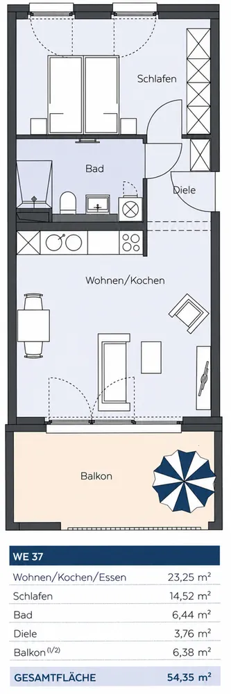 2 Zimmer Wohnung mit 54 m² in Leipzig – Bild 2