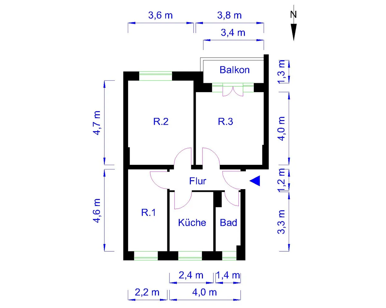 3 Zimmer Wohnung mit 61 m² in Magdeburg – Bild 9