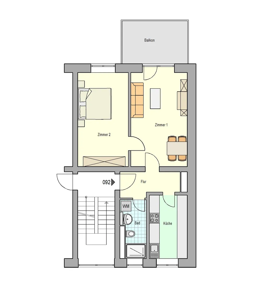 2 Zimmer Wohnung mit 59 m² in Stuttgart – Bild 1
