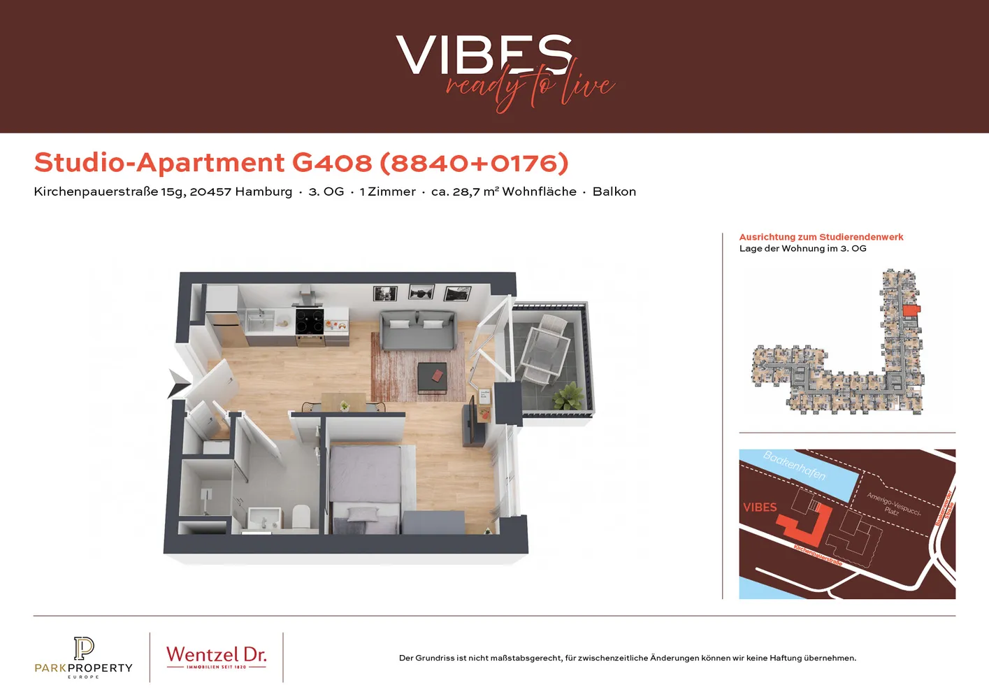 1 room apartment with 29 m² in Hamburg – Photo 4