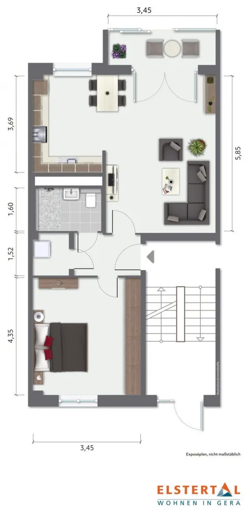 2 room apartment with 55 m² in Gera – Photo 2