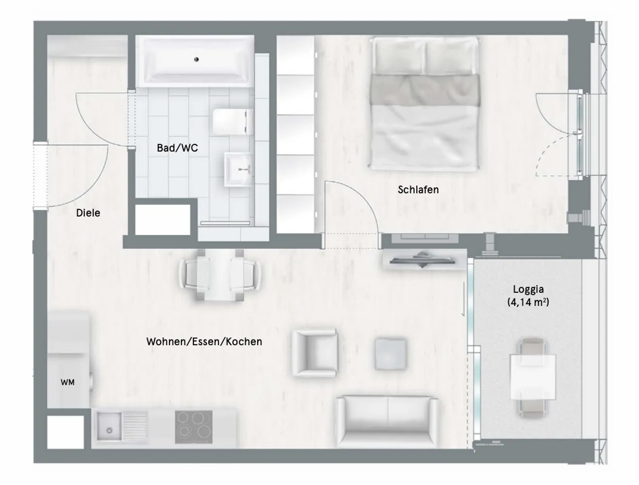 2 room apartment with 42 m² in Munich – Photo 2