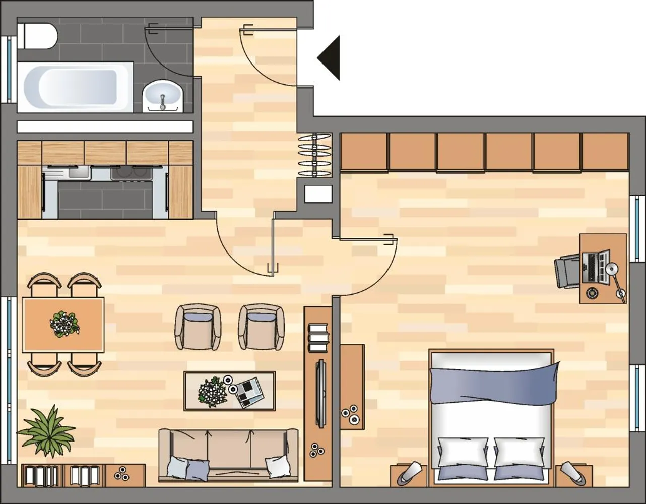 3 Zimmer Wohnung mit 38 m² in Oberhausen – Bild 2