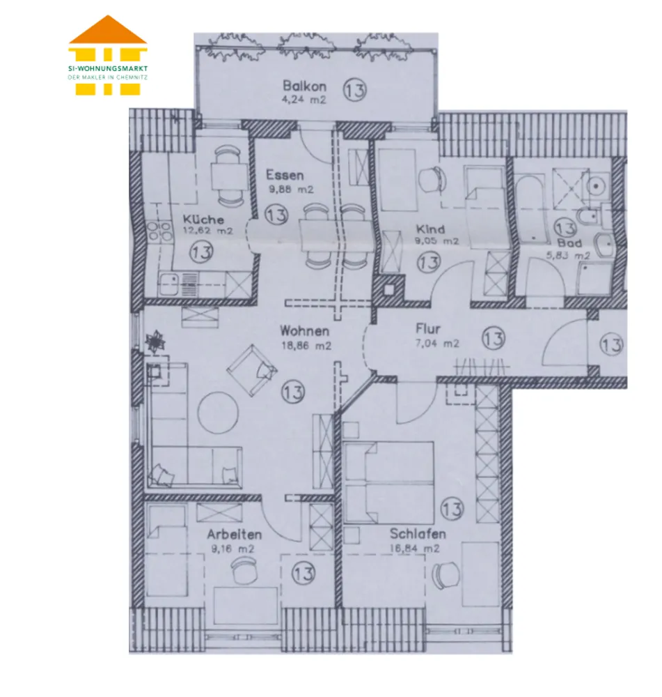 4 Zimmer Wohnung mit 94 m² in Chemnitz – Bild 5
