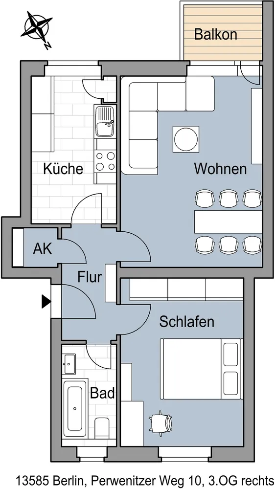 2 room apartment with 52 m² in Berlin – Photo 3