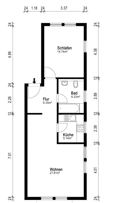 2 Zimmer Wohnung mit 65 m² in Kamenz – Bild 4