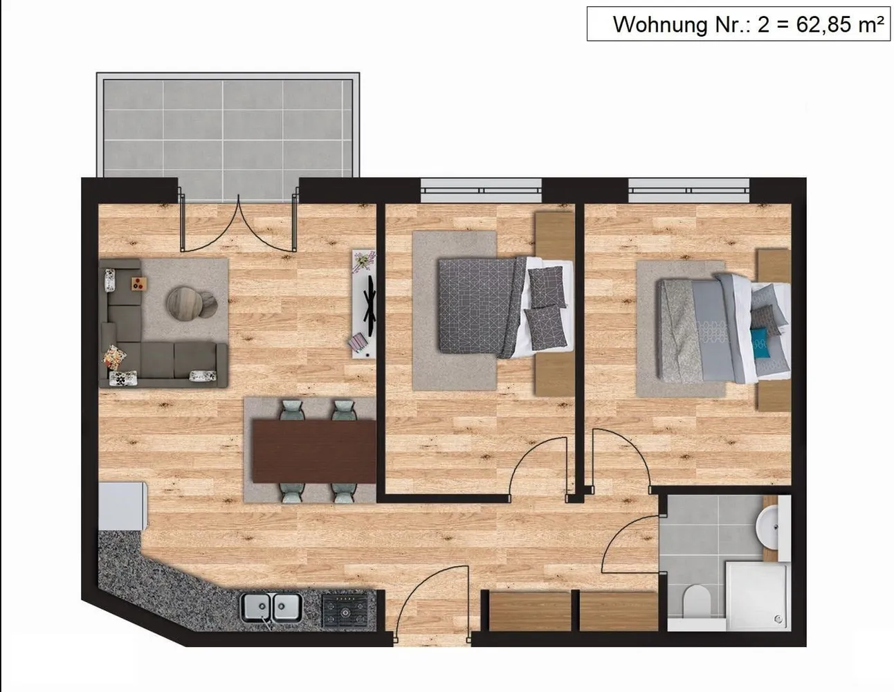 3 Zimmer Wohnung mit 59 m² in Bremen – Bild 12