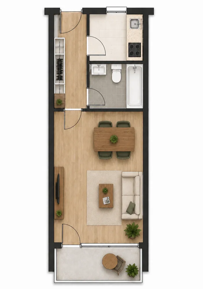1 Zimmer Wohnung mit 35 m² in München – Bild 1