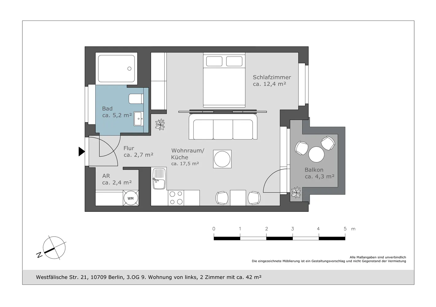 2 Zimmer Wohnung mit 42 m² in Berlin – Bild 2