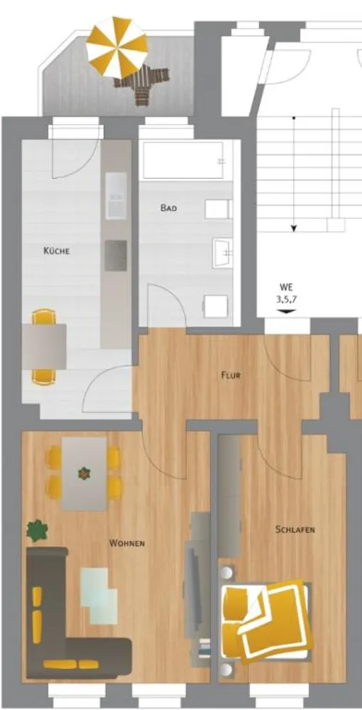 2 Zimmer Wohnung mit 54 m² in Leipzig – Bild 2