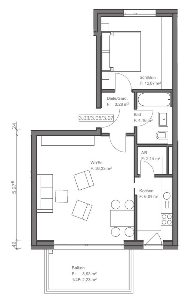 2 Zimmer Wohnung mit 56 m² in Nürnberg – Bild 2