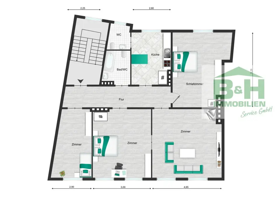 4 Zimmer Wohnung mit 93 m² in Bitterfeld-Wolfen – Bild 5