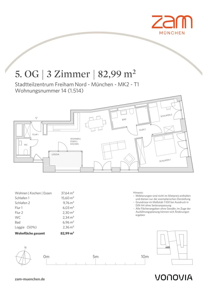 3 Zimmer Wohnung mit 83 m² in München – Bild 5