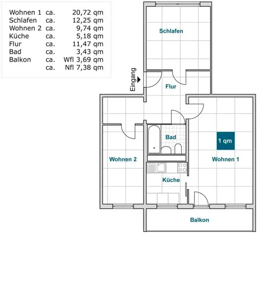 3 Zimmer Wohnung mit 64 m² in Dresden – Bild 5