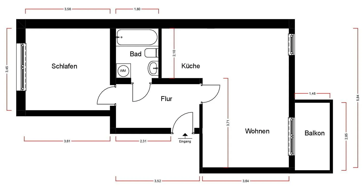 2 Zimmer Wohnung mit 50 m² in Halle (Saale) – Bild 11