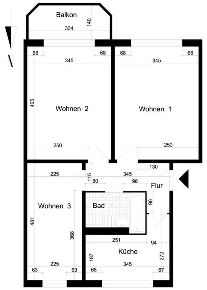3 Zimmer Wohnung mit 62 m² in Magdeburg – Bild 2