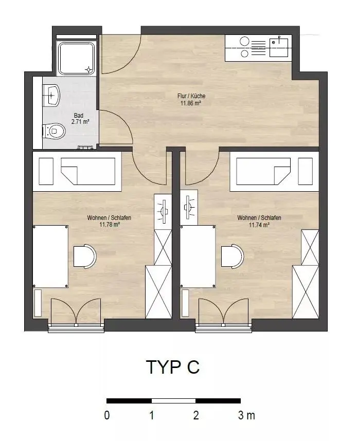 3 Zimmer Wohnung mit 38 m² in Deggendorf – Bild 4