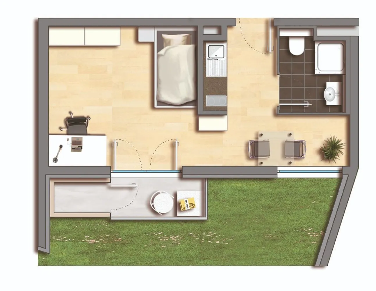 1 Zimmer Wohnung mit 25 m² in Stuttgart – Bild 2