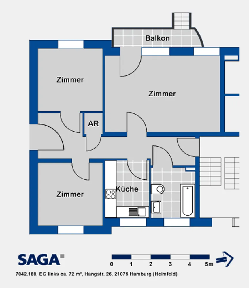 3 Zimmer Wohnung mit 72 m² in Hamburg – Bild 5