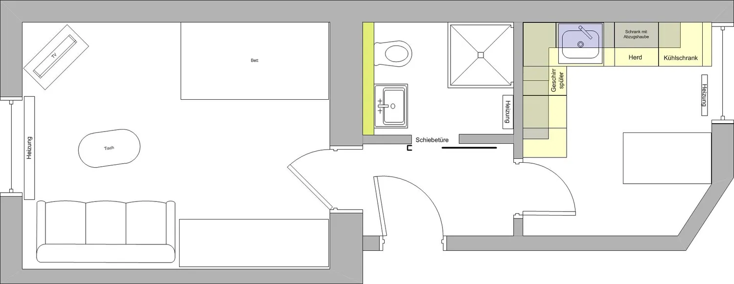 1 Zimmer Wohnung mit 30 m² in Düsseldorf – Bild 2