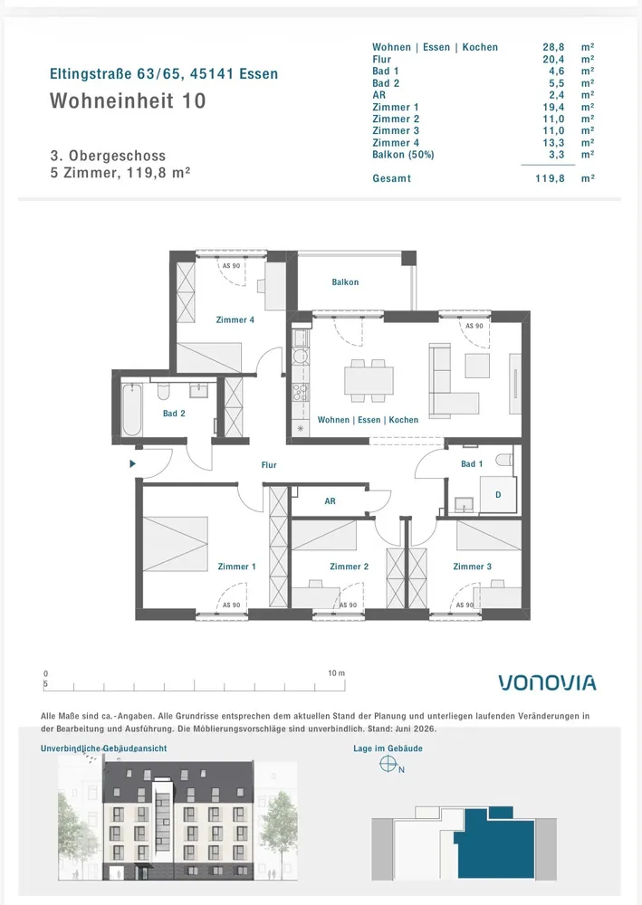 6 Zimmer Wohnung mit 120 m² in Essen – Bild 5