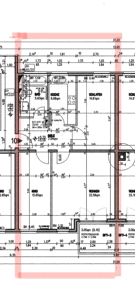 3 Zimmer Wohnung mit 73 m² in Düsseldorf – Bild 2