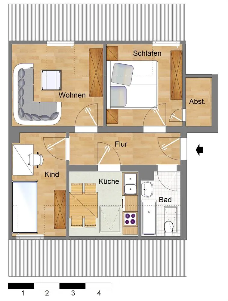 3 Zimmer Wohnung mit 44 m² in Hannover – Bild 4
