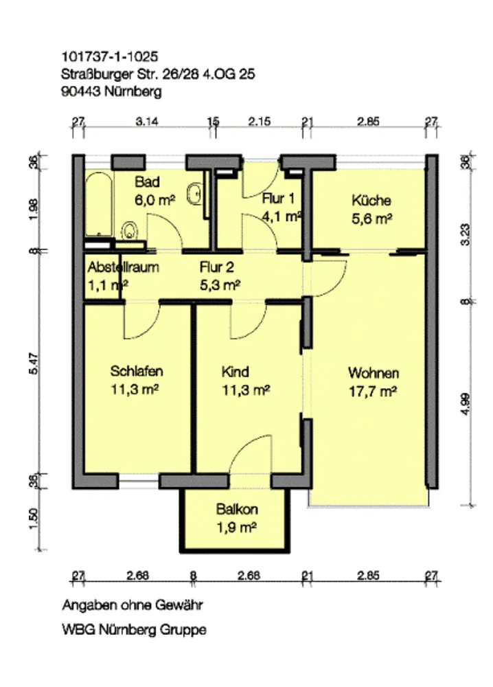 3 Zimmer Wohnung mit 64 m² in Nürnberg – Bild 6
