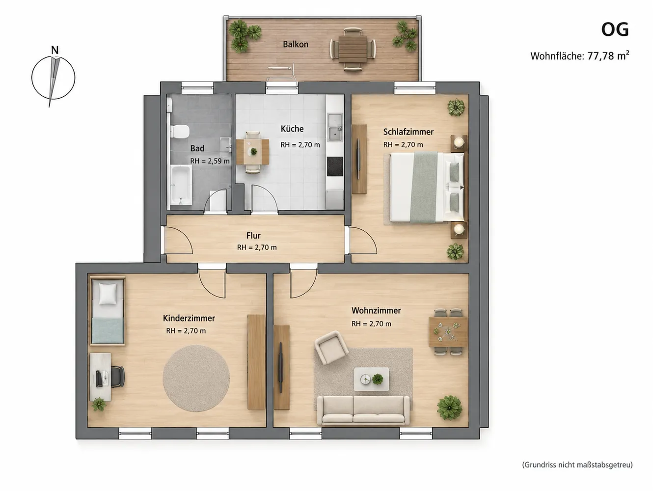 3 Zimmer Wohnung mit 78 m² in Merseburg – Bild 2