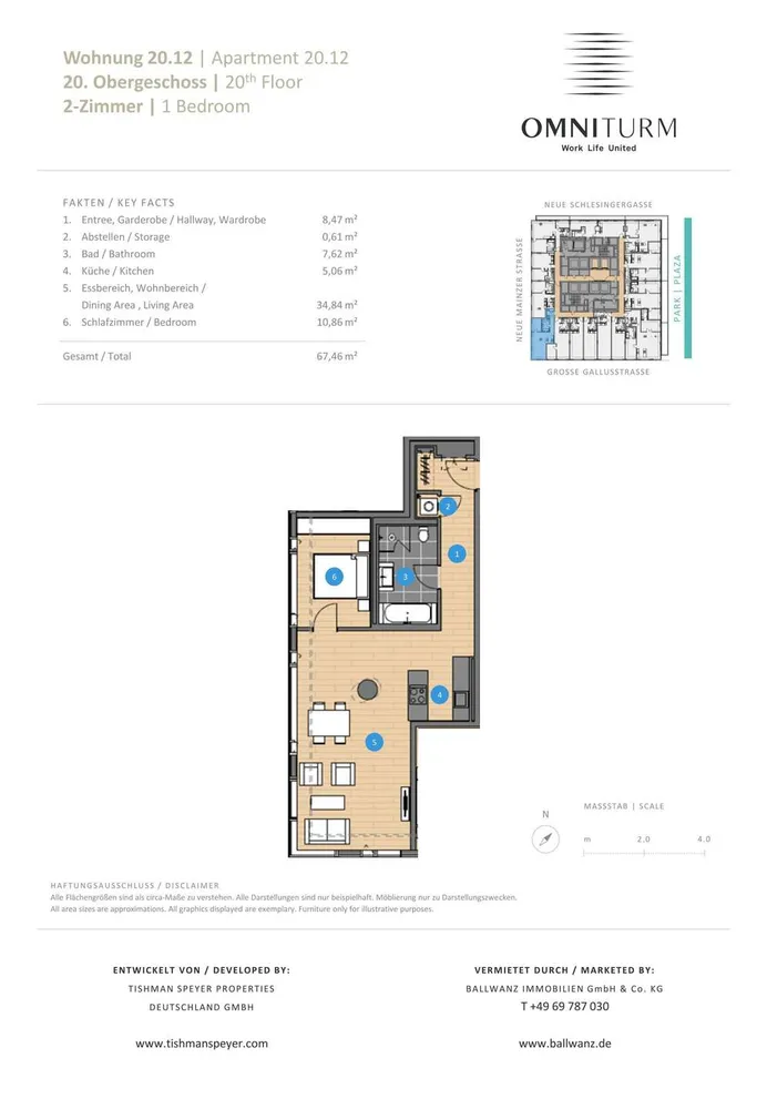 2 Zimmer Wohnung mit 67 m² in Frankfurt am Main – Bild 4