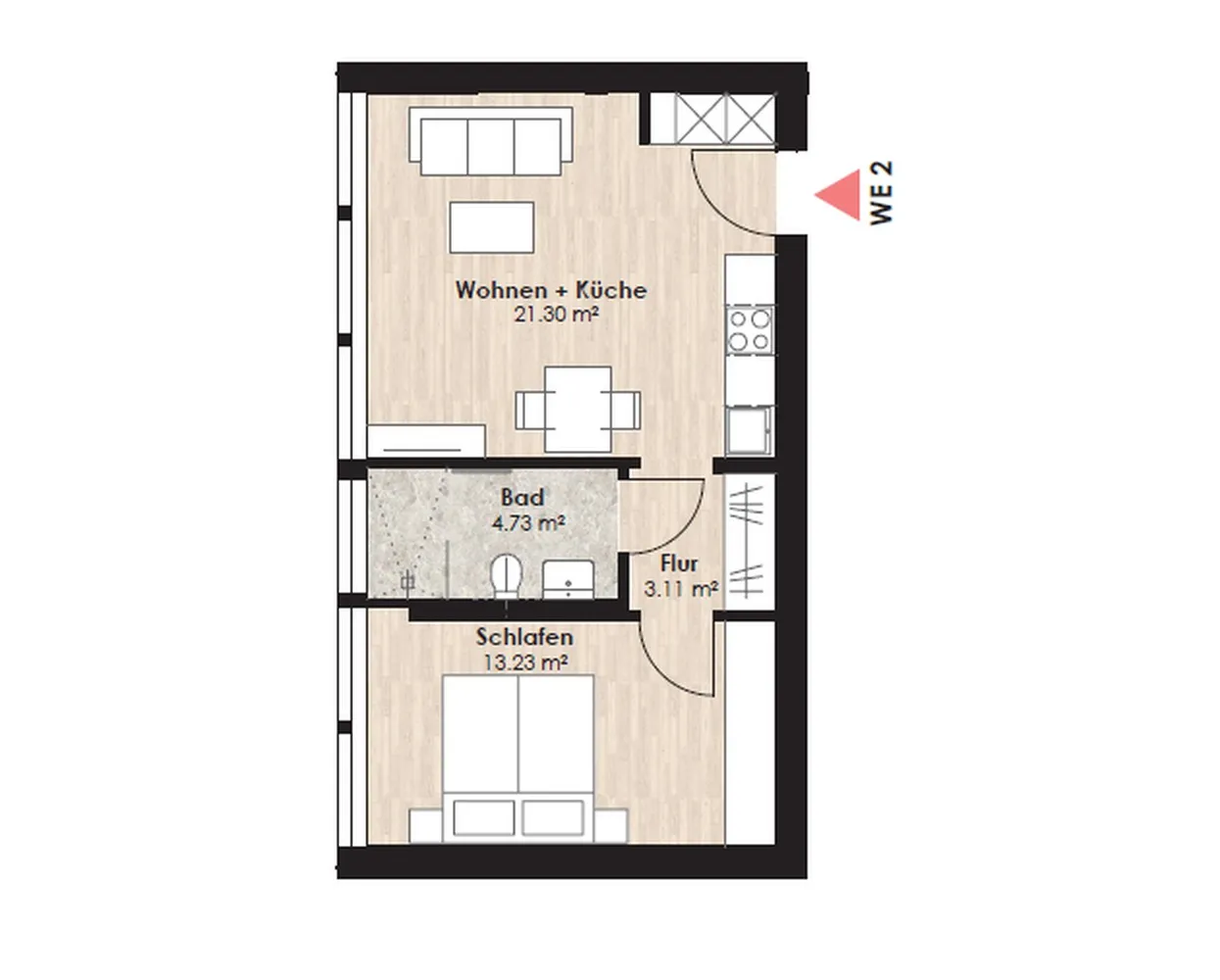 2 Zimmer Wohnung mit 42 m² in Lünen – Bild 1