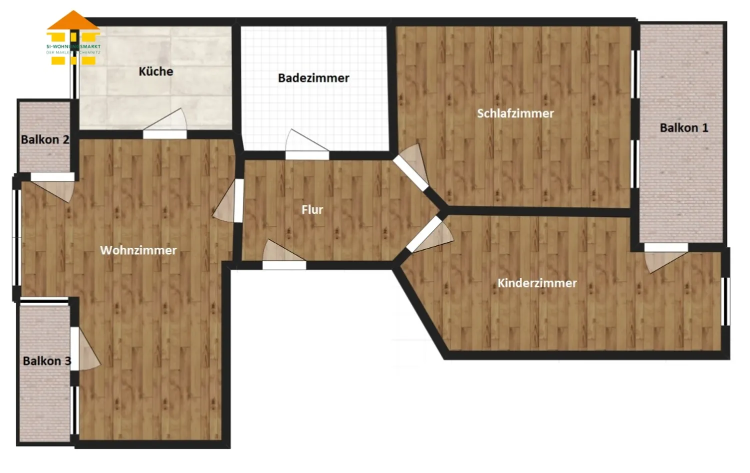 3 room apartment with 74 m² in Chemnitz – Photo 2