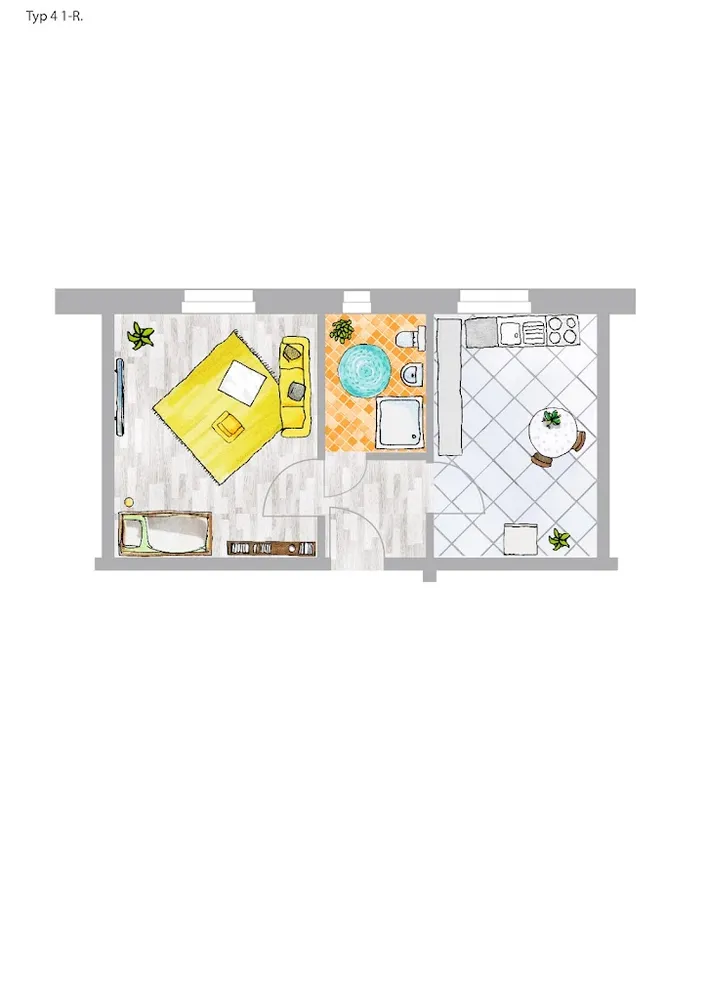 1 Zimmer Wohnung mit 34 m² in Brandenburg an der Havel – Bild 1
